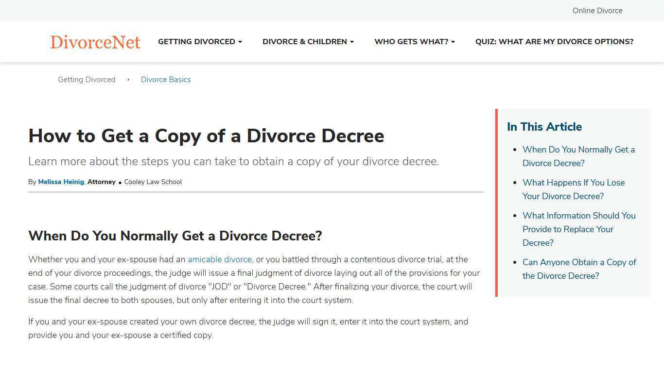 How to Get a Copy of a Divorce Decree