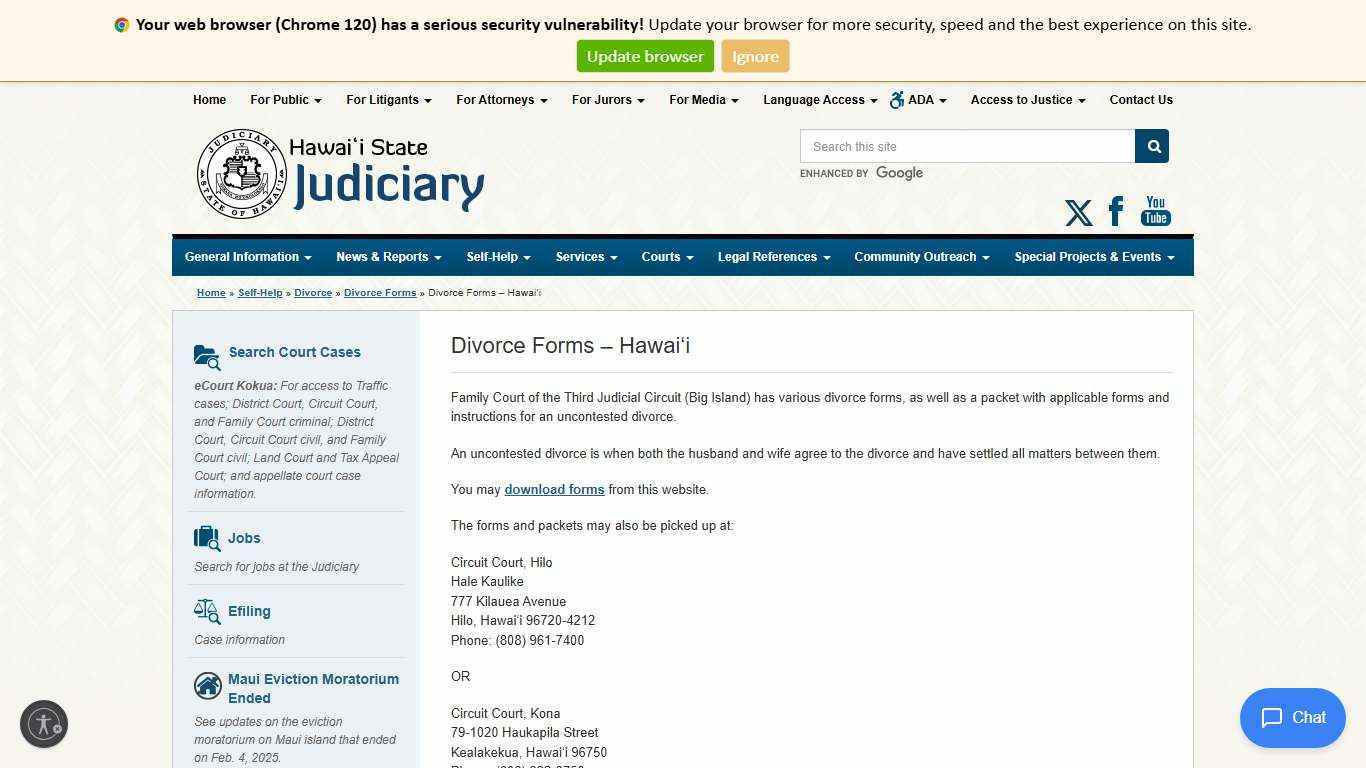 Judiciary | Divorce Forms – Hawaiʻi